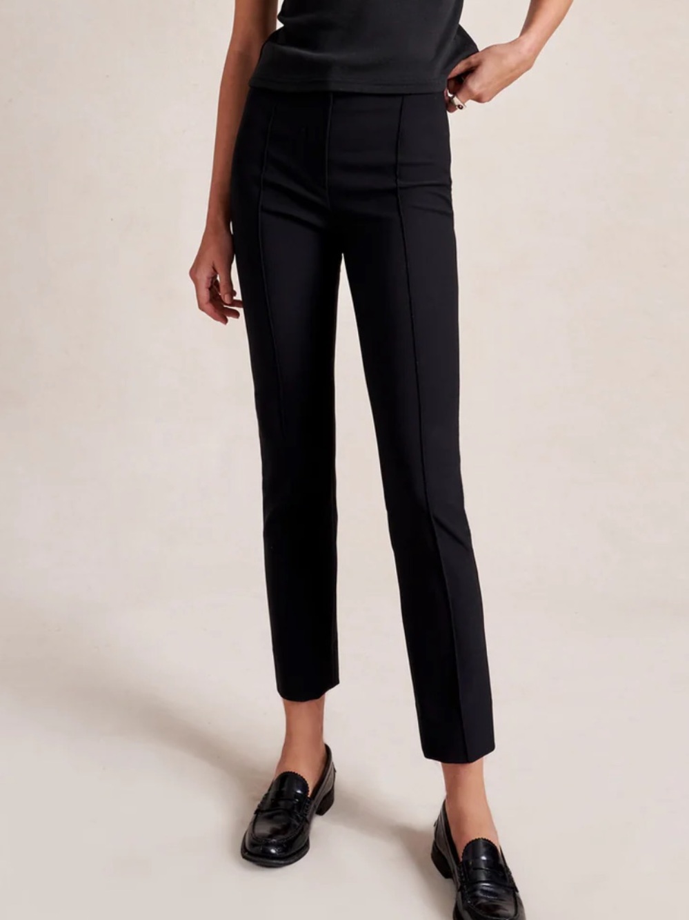 La Ligne Black Yvonne Split Hem Pants
